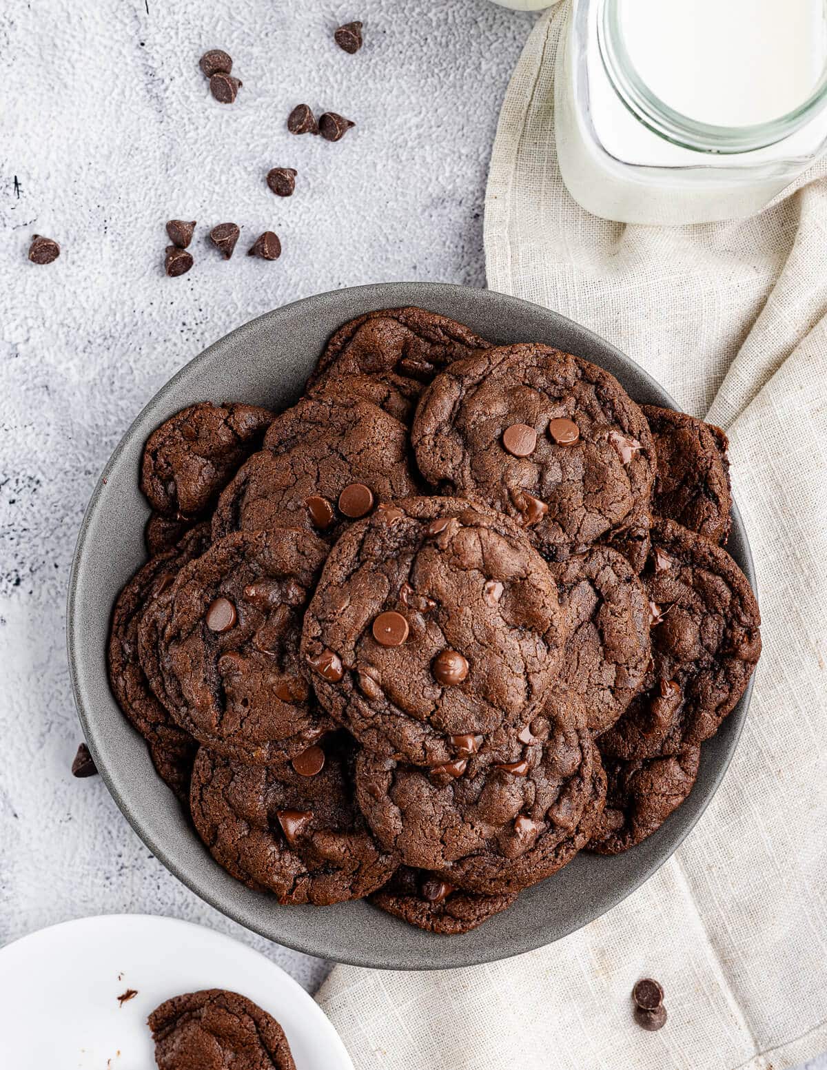 a plate of gluten free chocolate cookies.