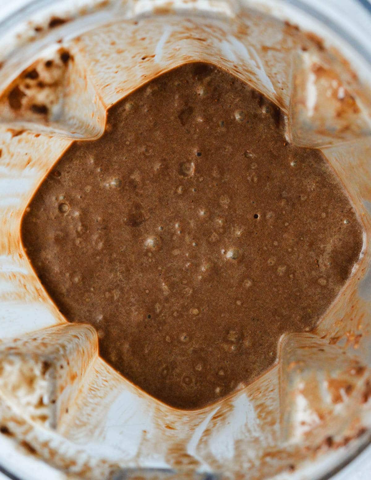 mocha smoothie in a blender.