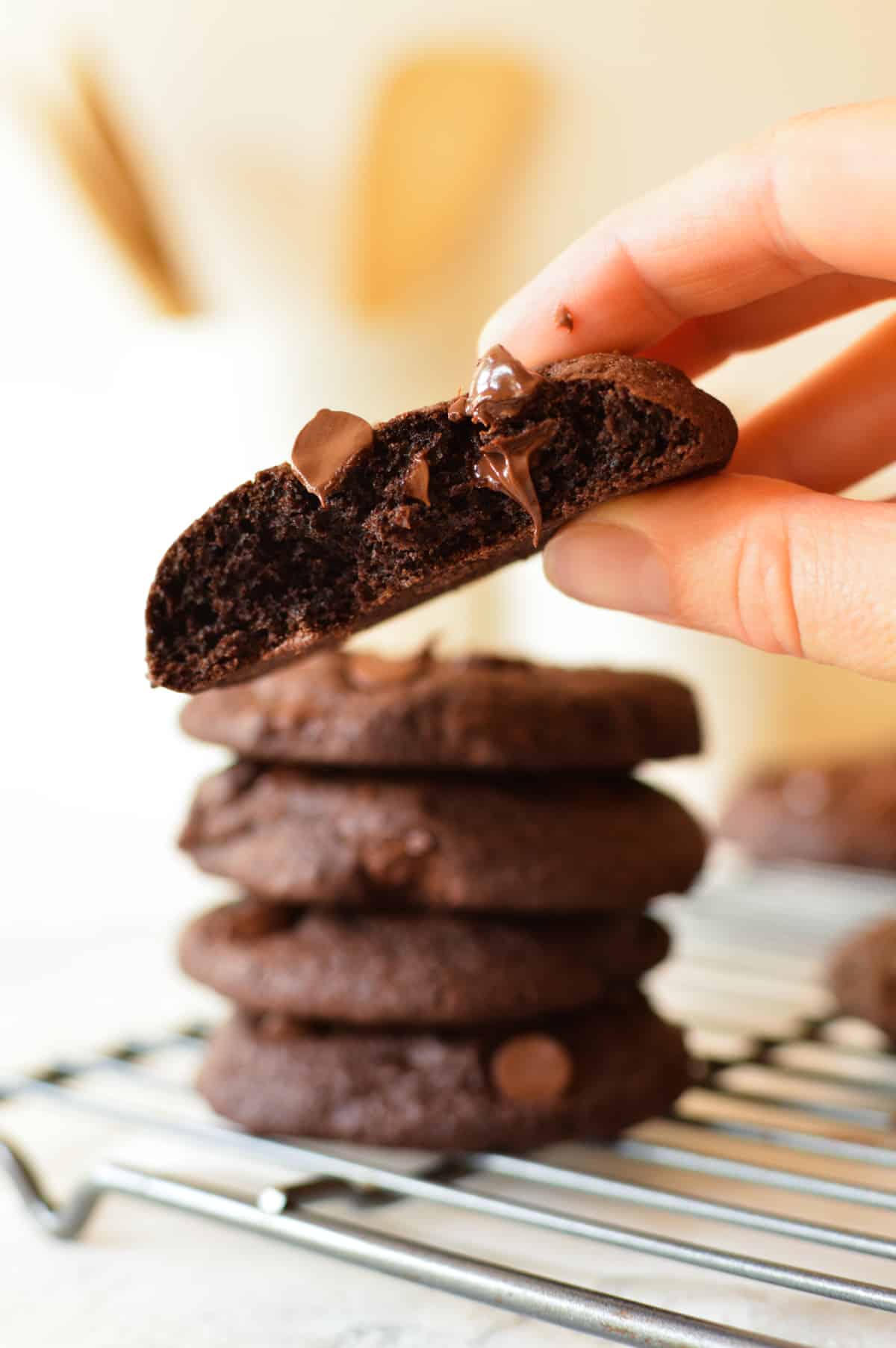 a stack of gluten free chocolate cookies