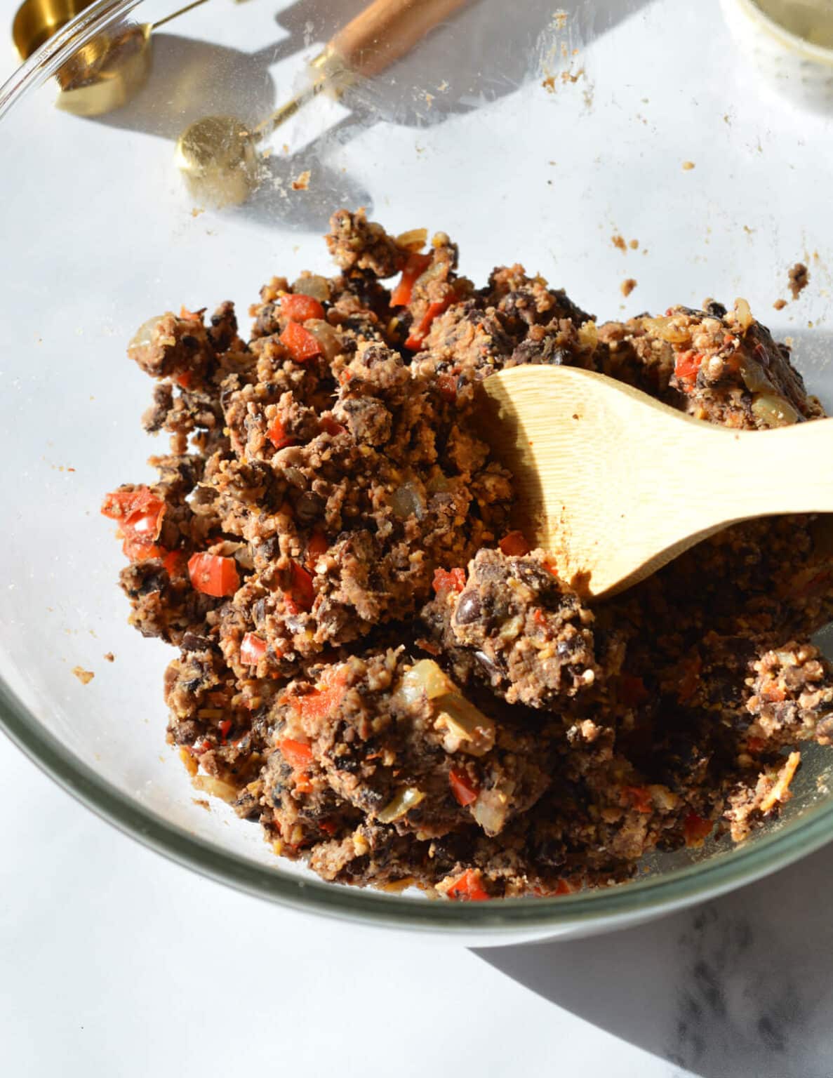 Spicy Black Bean Burger - caramel and cashews