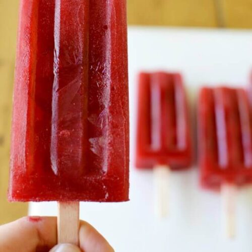 Blackberry Popsicles - caramel and cashews