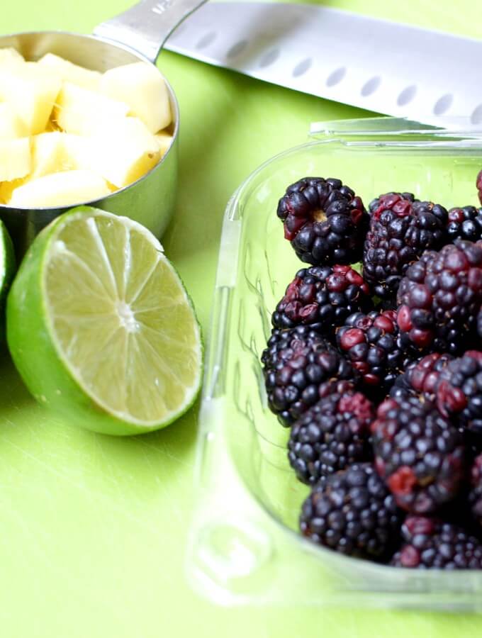 blackberries and lime