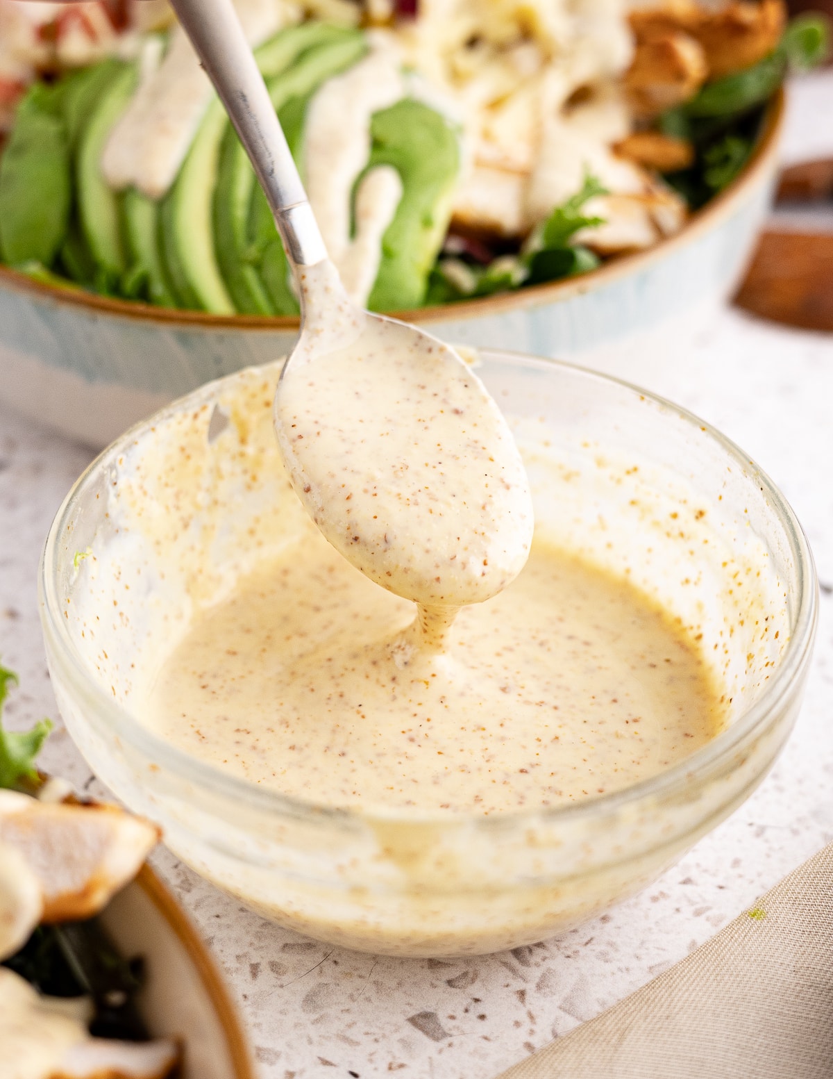 a bowl of honey mustard