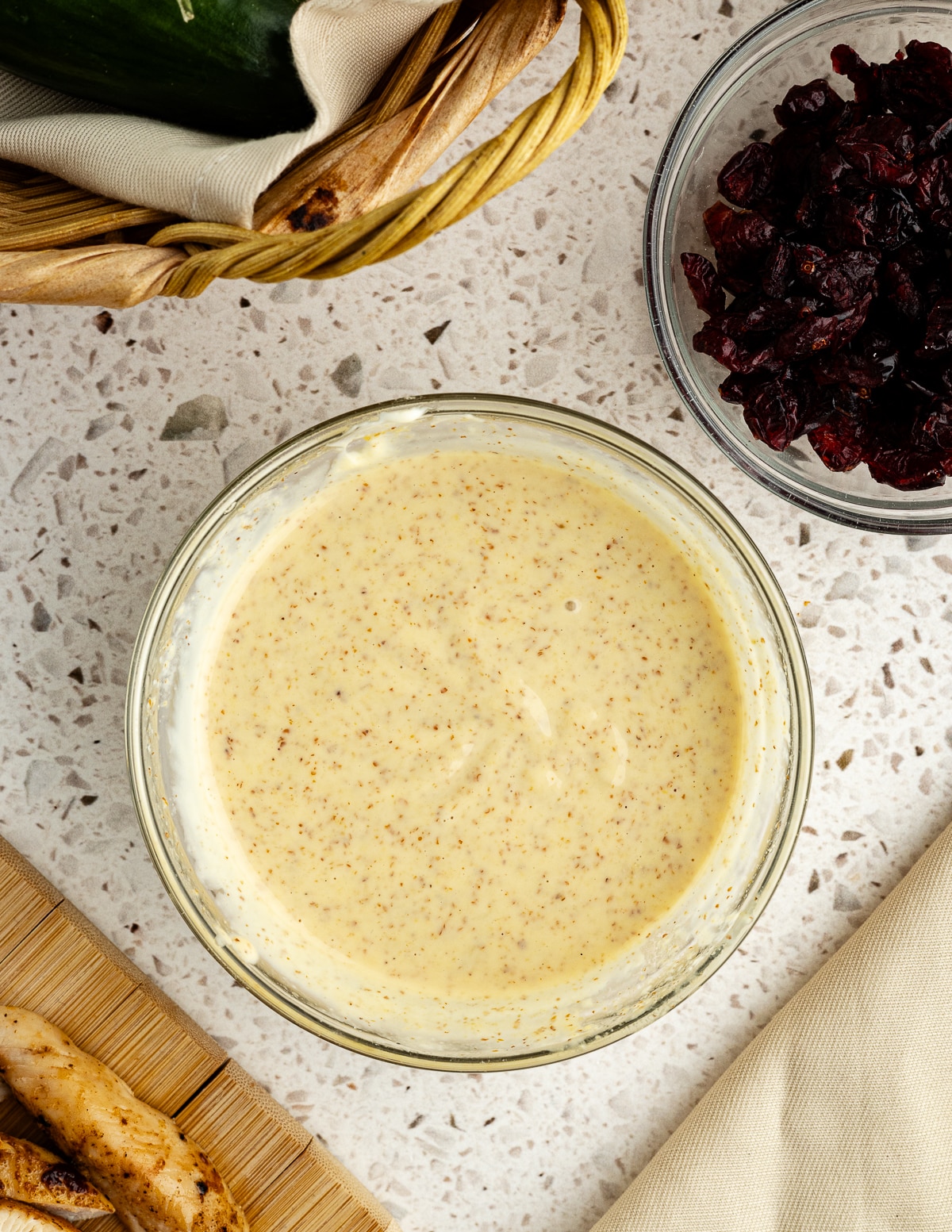 a bowl of homemade honey mustard