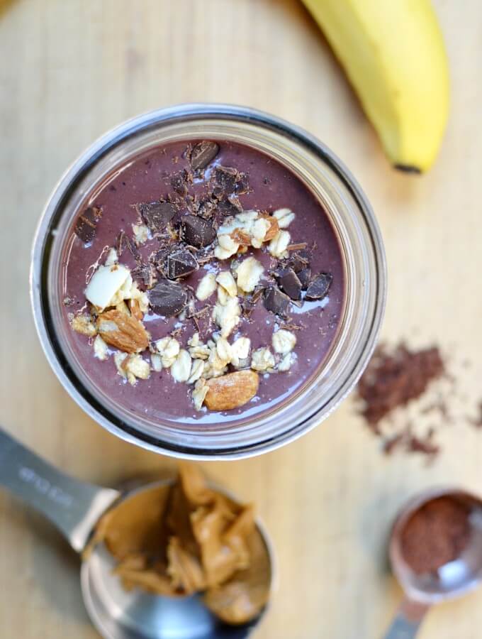 Chocolate Smoothie Recipe - caramel and cashews