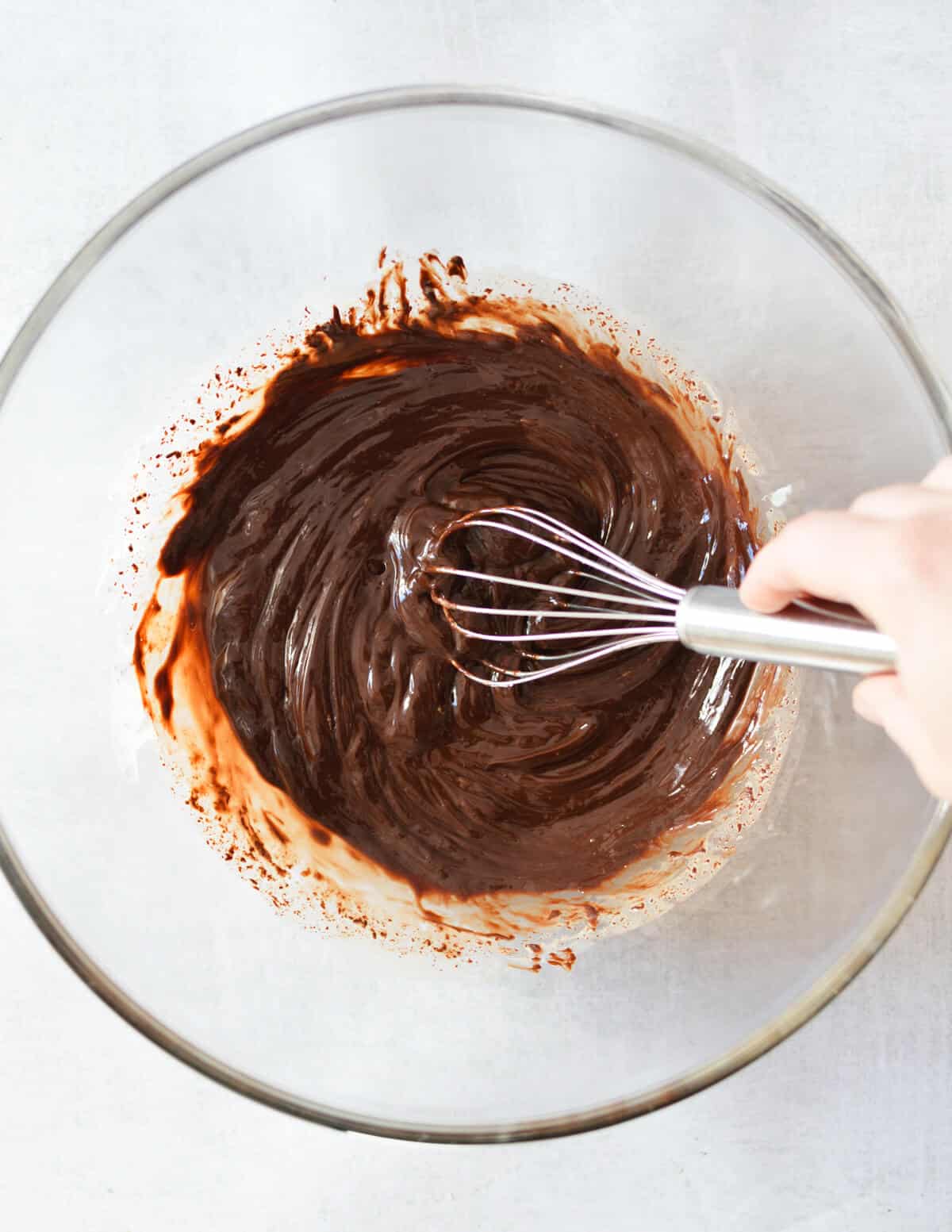 a bowl of melted chocolate