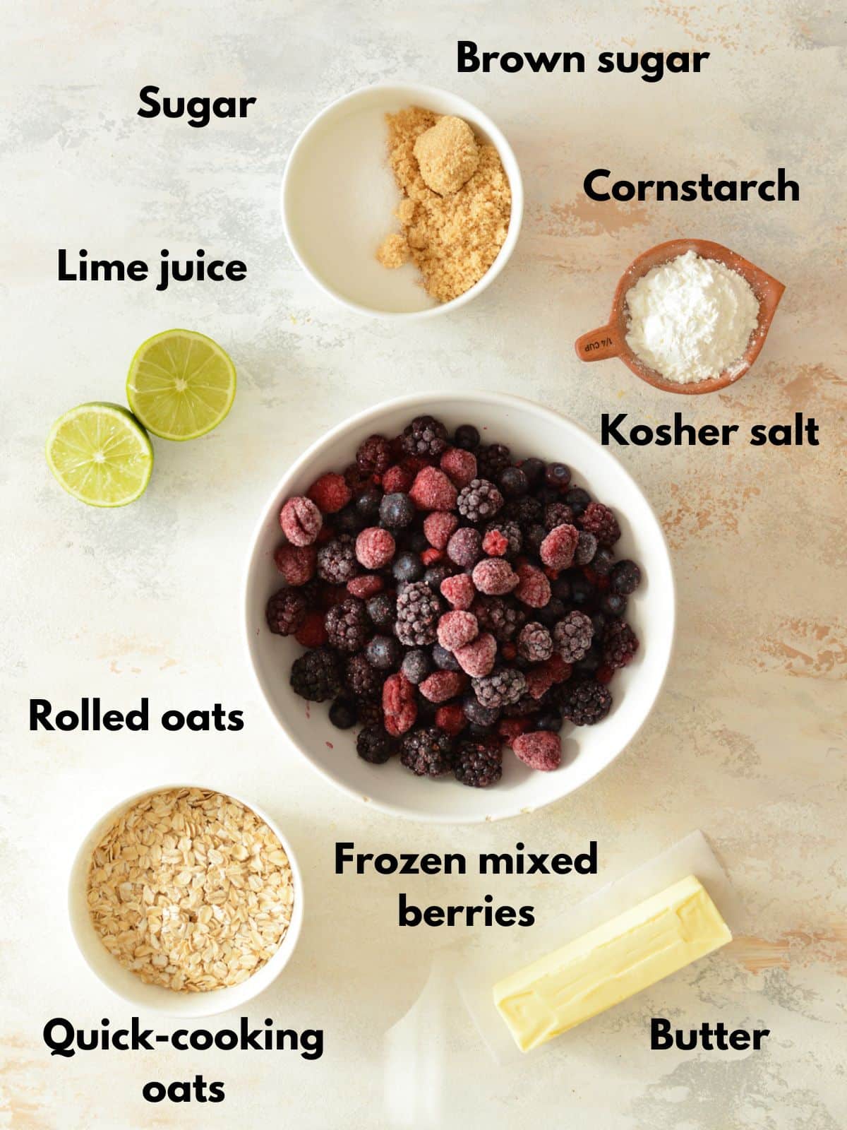 ingredients for triple berry crisp