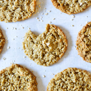 oatmeal cookie with a bite out of it.