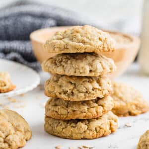 a stack of gluten-free oatmeal cookies