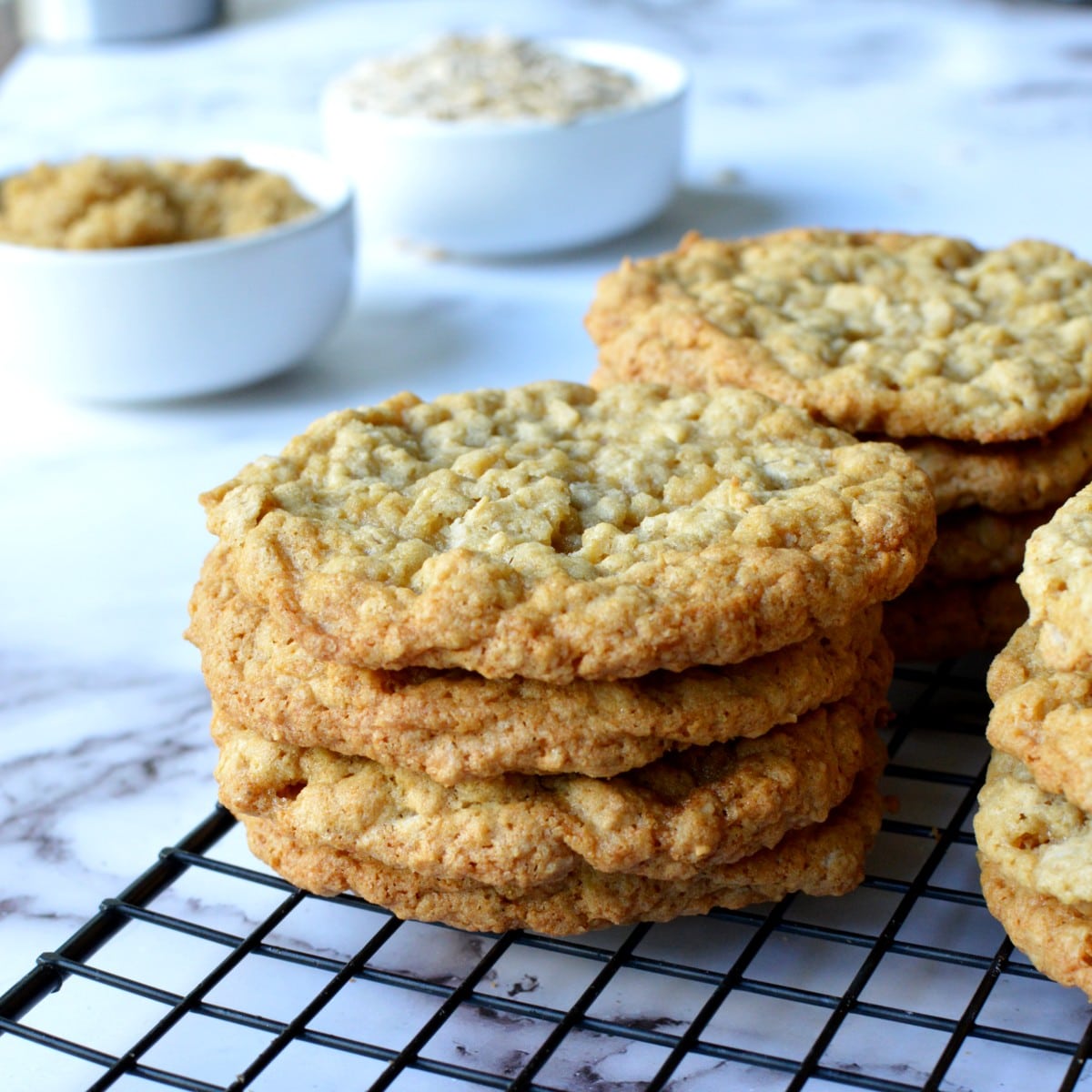 a stack of oatmeal cookies