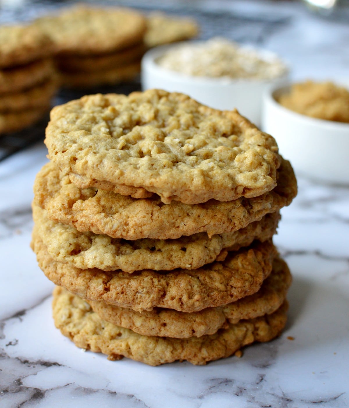 a stack of oatmeal cookies