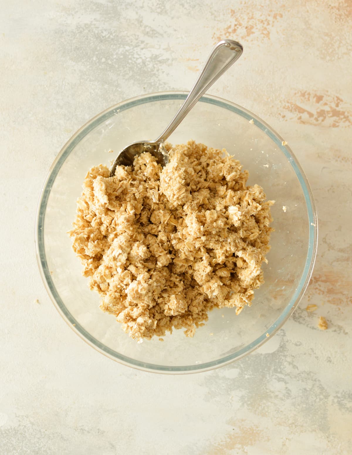 a bowl of oat crumble topping