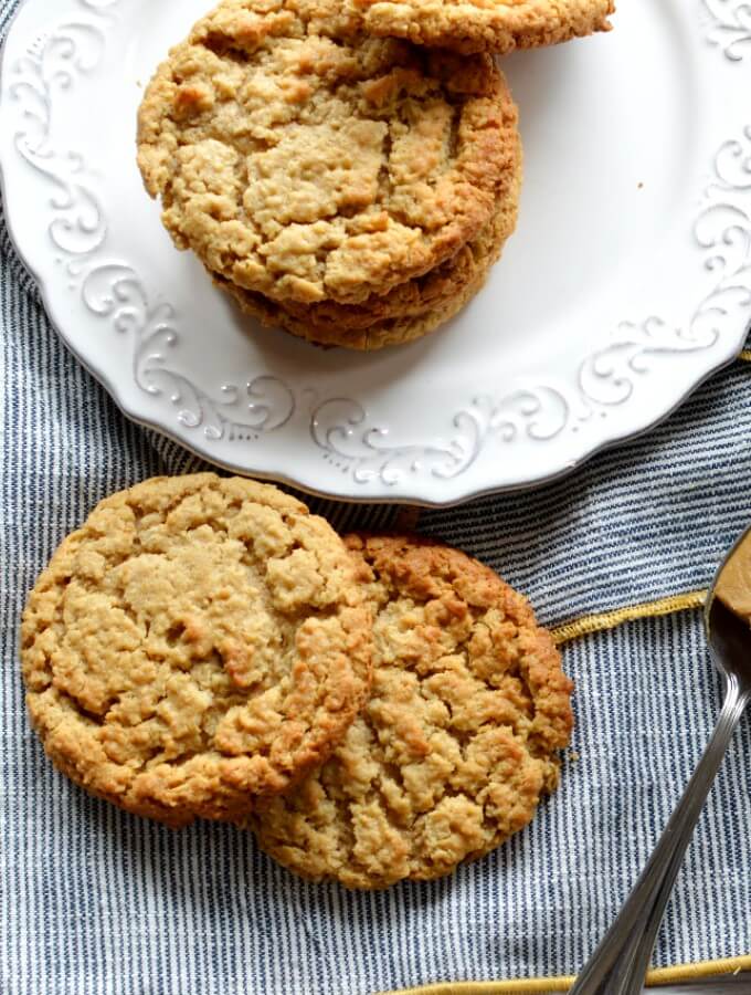 chewy peanut butter oatmeal cookies