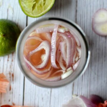 a jar of pickled shallots