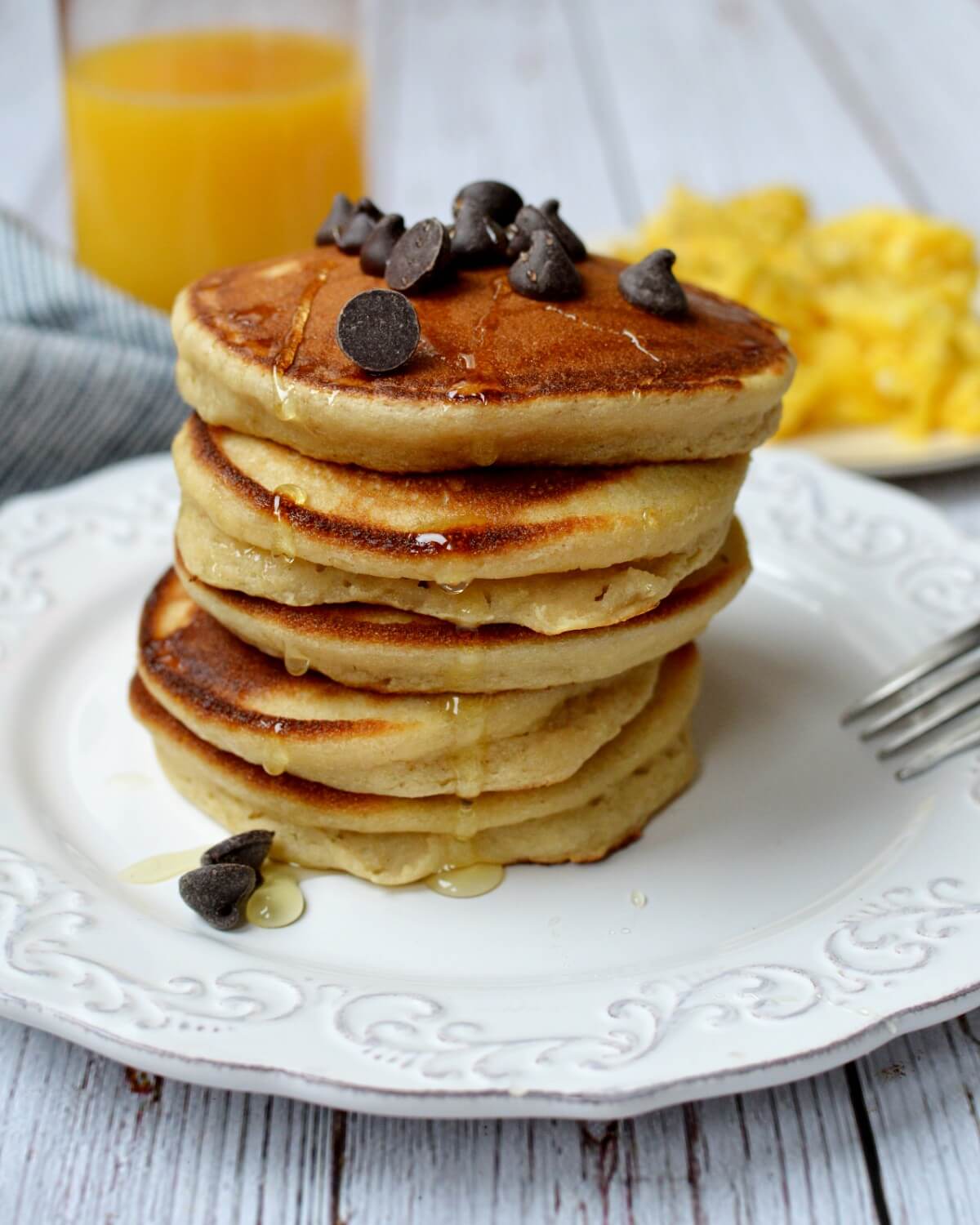 a stack of cassava flour pancakes