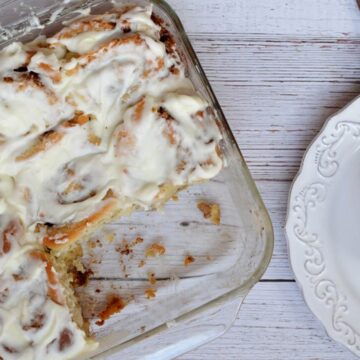 pan of gluten free cinnamon rolls