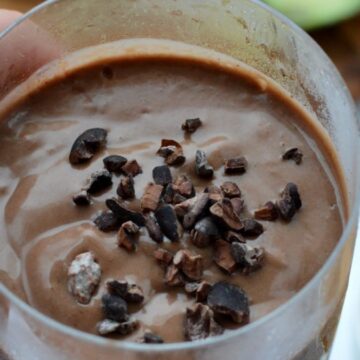 peanut butter avocado smoothie with chocolate