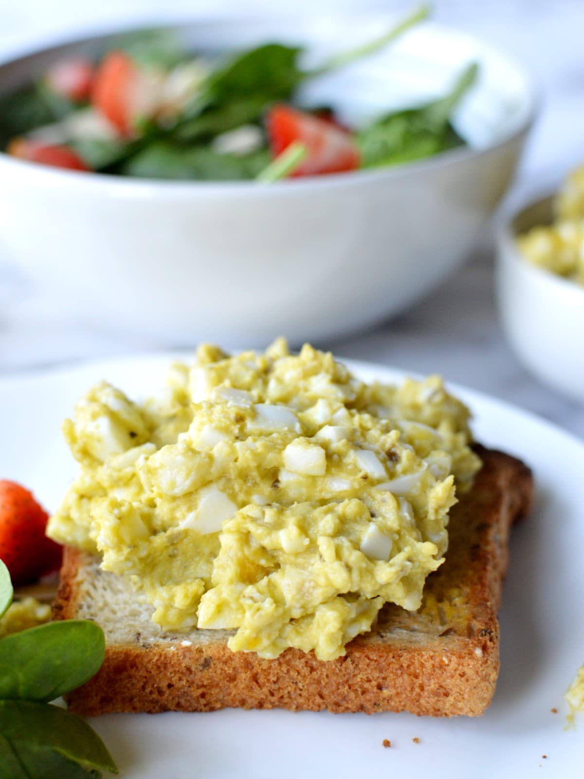 pesto egg salad on toast