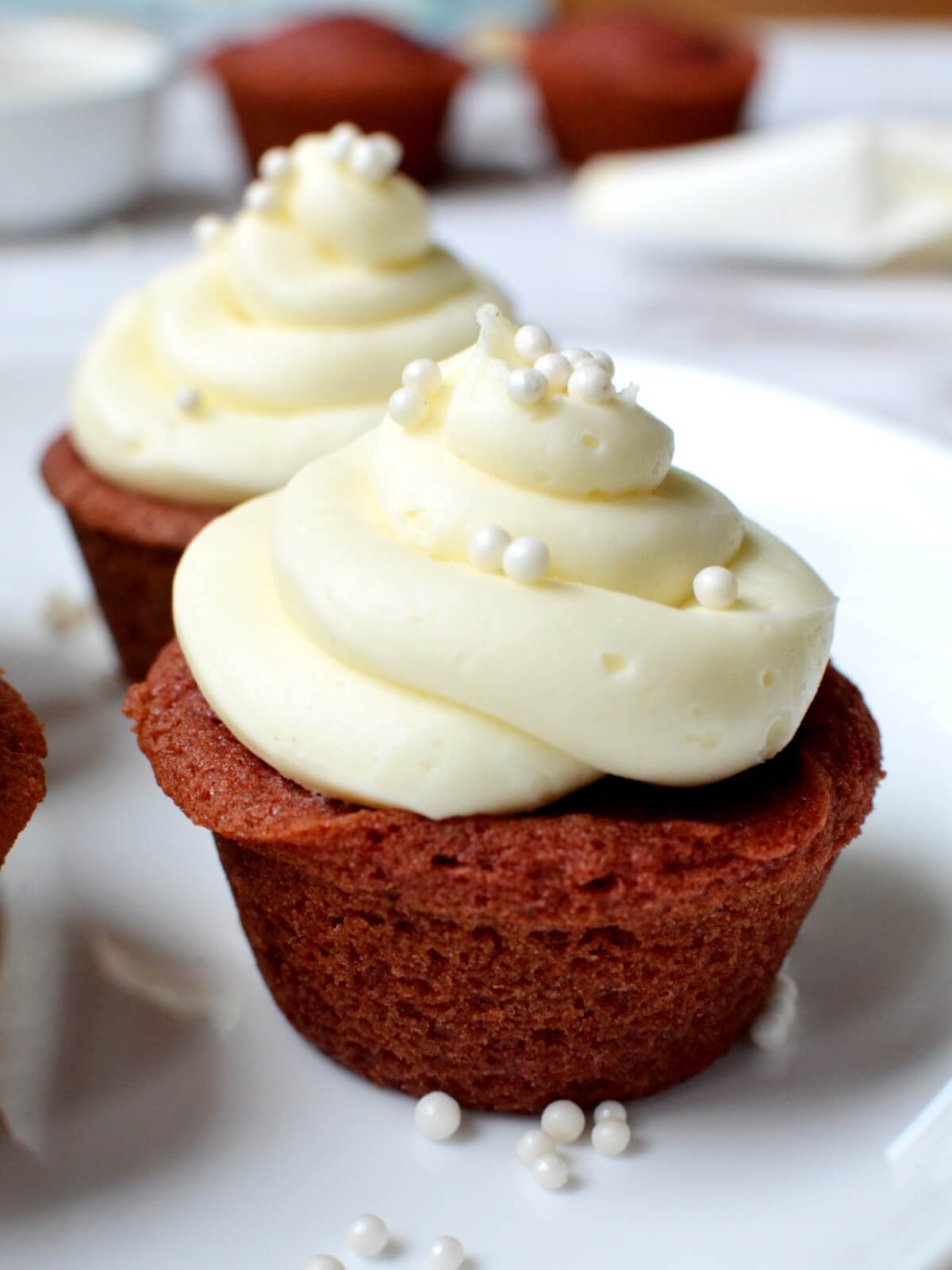 gluten free red velvet cupcakes with cream cheese frosting