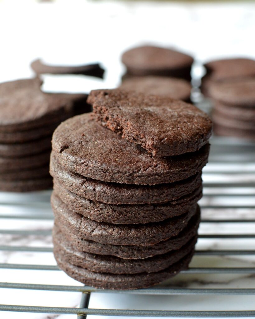 Gluten Free Chocolate Wafer Cookies caramel and cashews