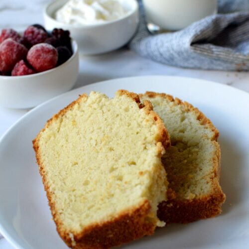 two slices of pound cake