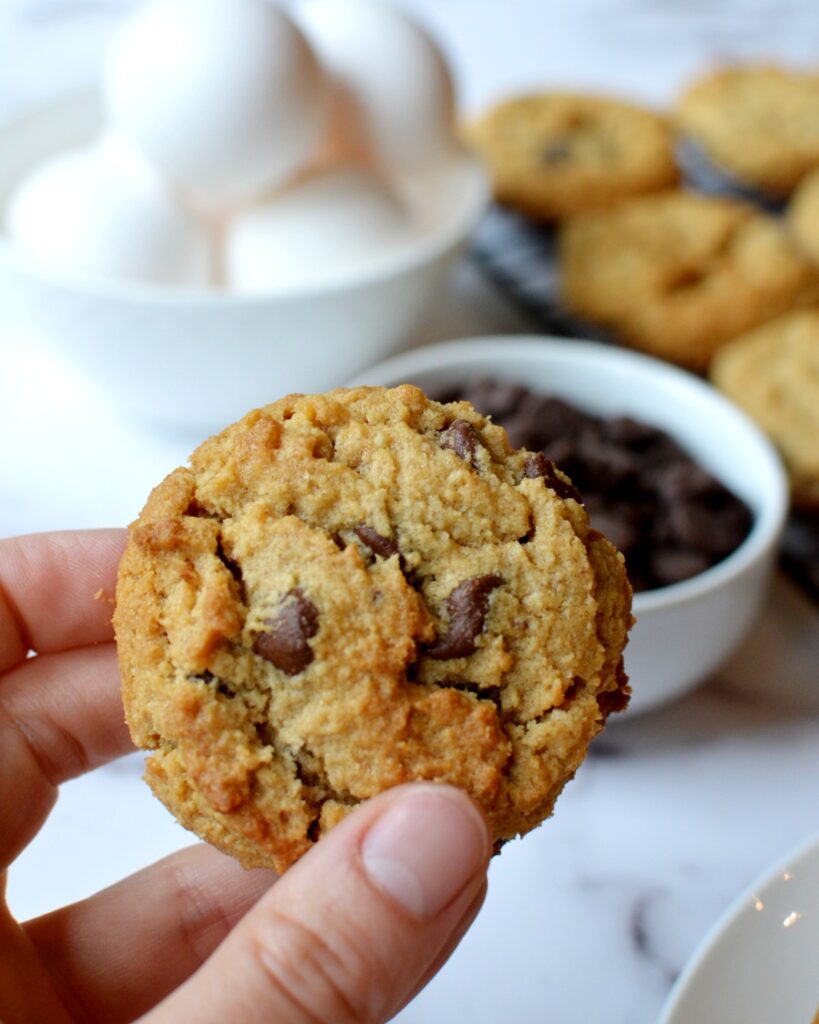 Almond Flour Peanut Butter Cookies caramel and cashews
