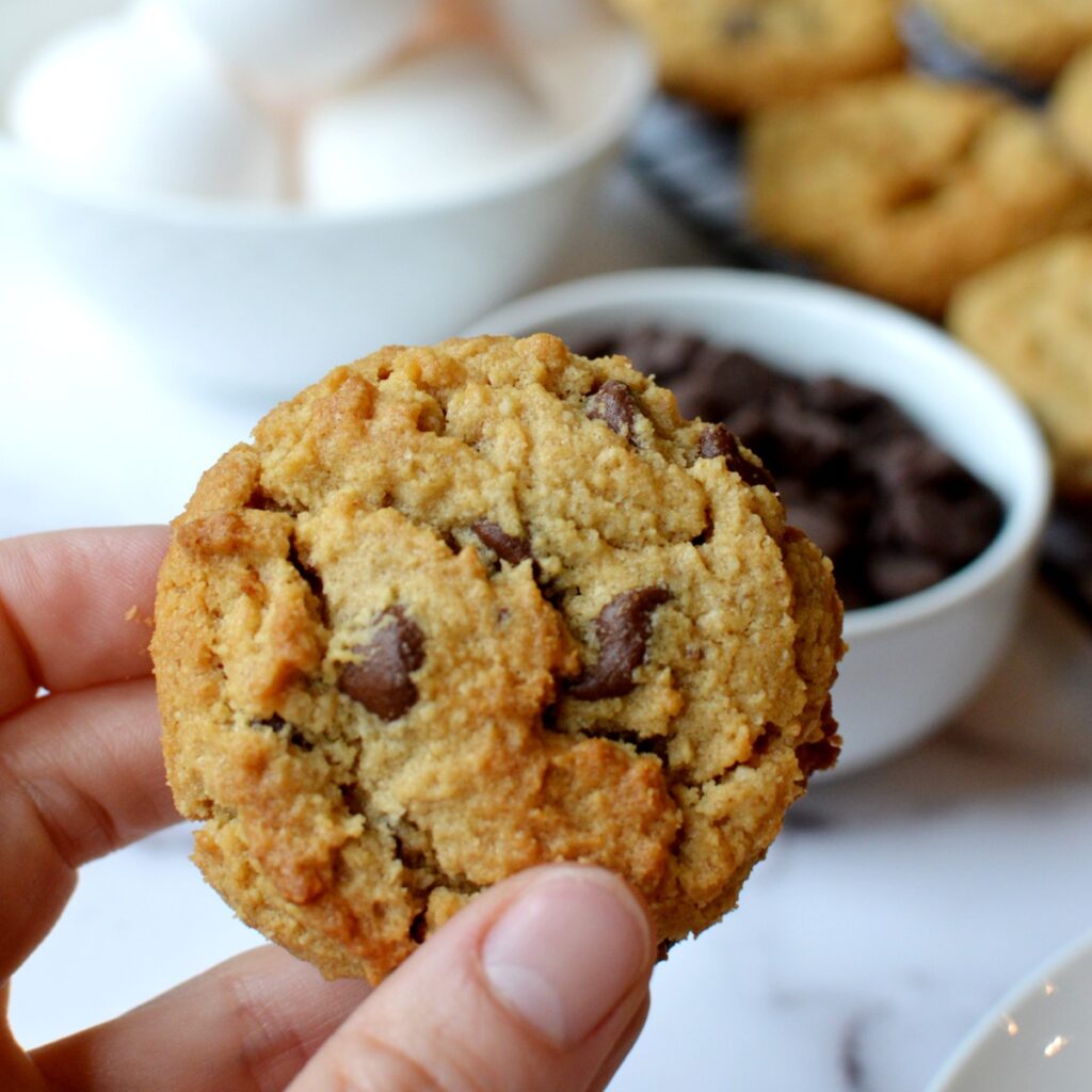 Almond Flour Peanut Butter Cookies caramel and cashews