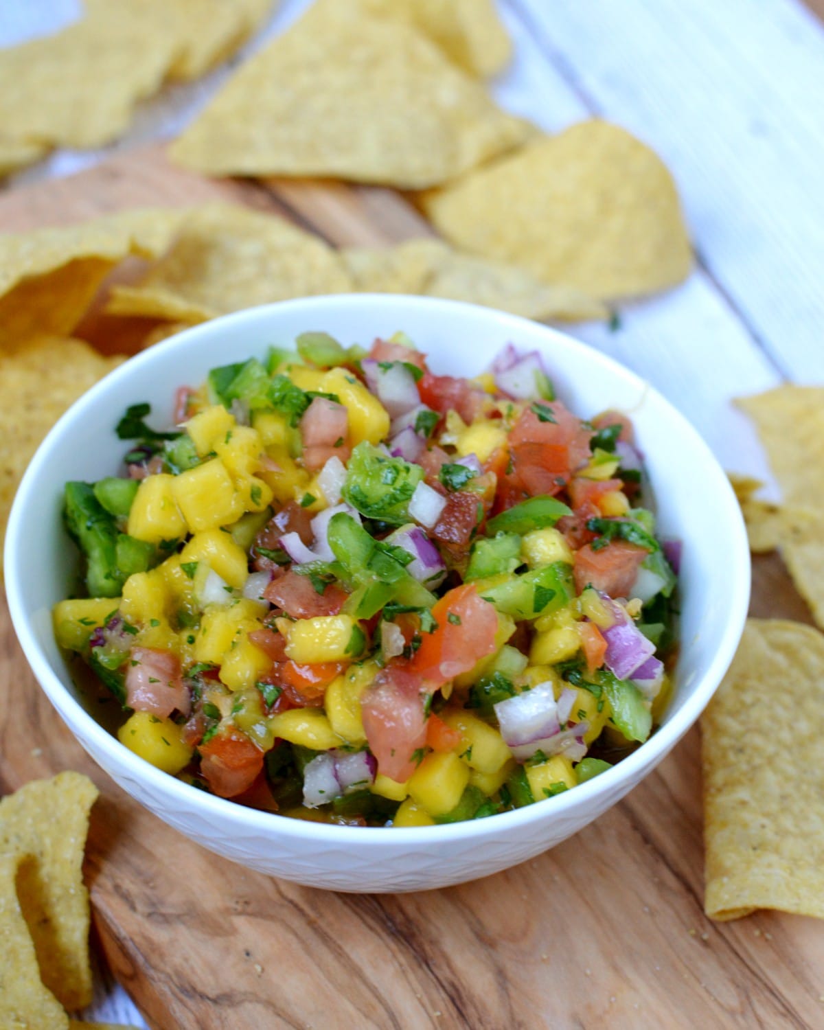 a bowl of mango habanero salsa