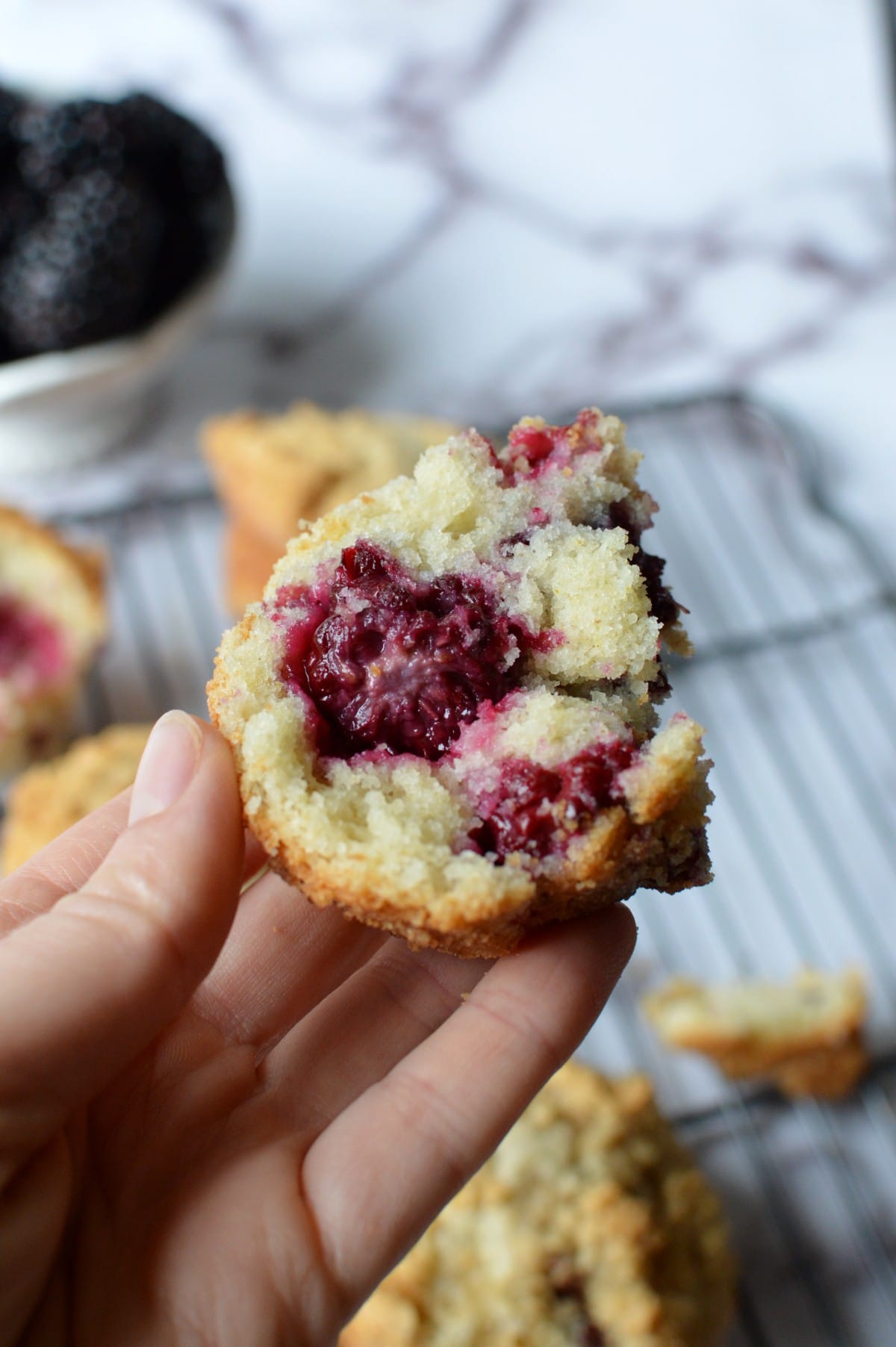 the inside of a gluten free muffin