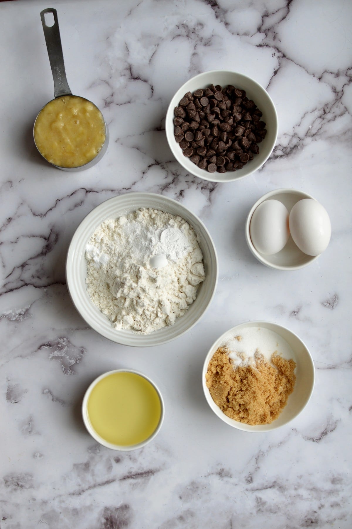 ingredients for gluten free banana muffins