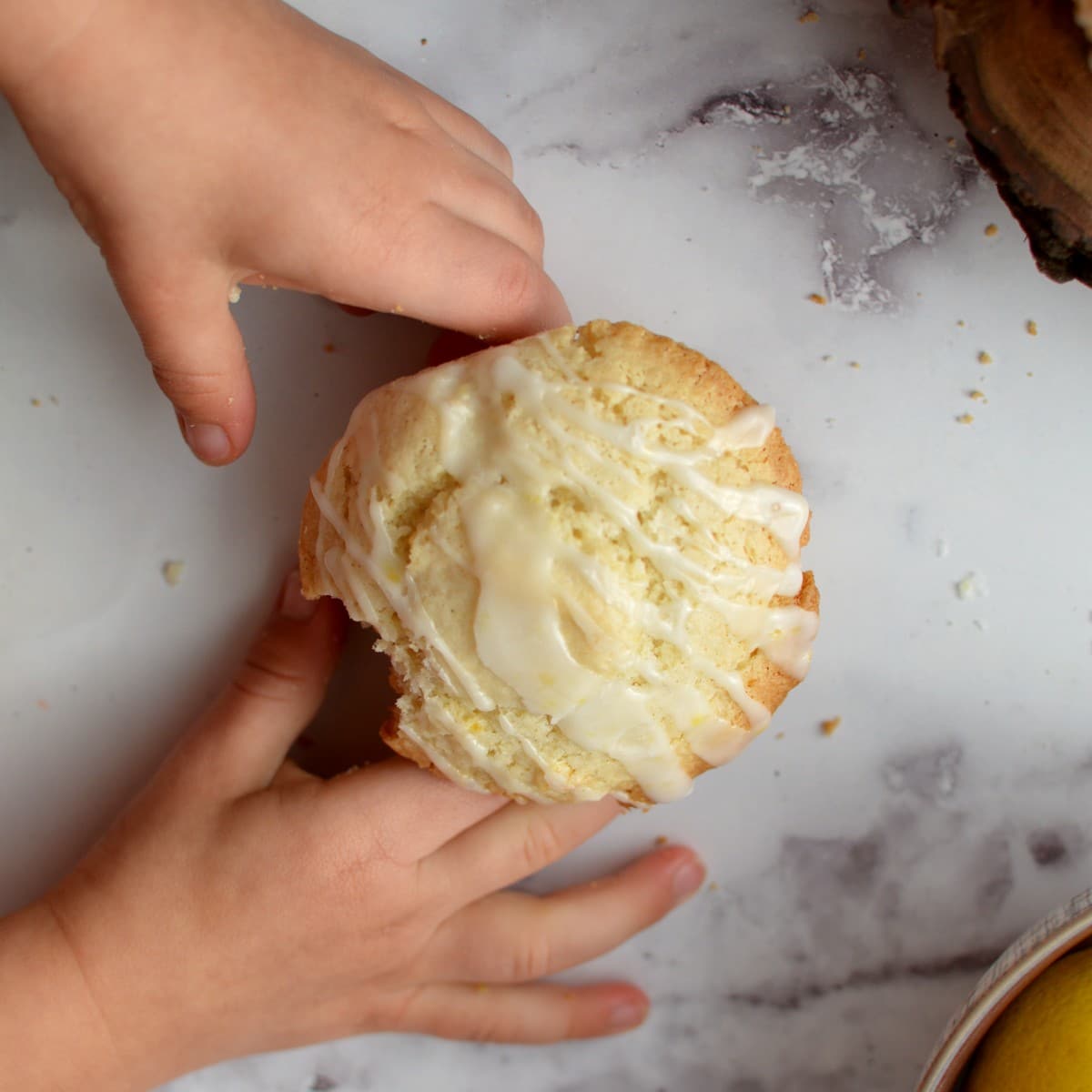gluten free lemon muffin with drizzle