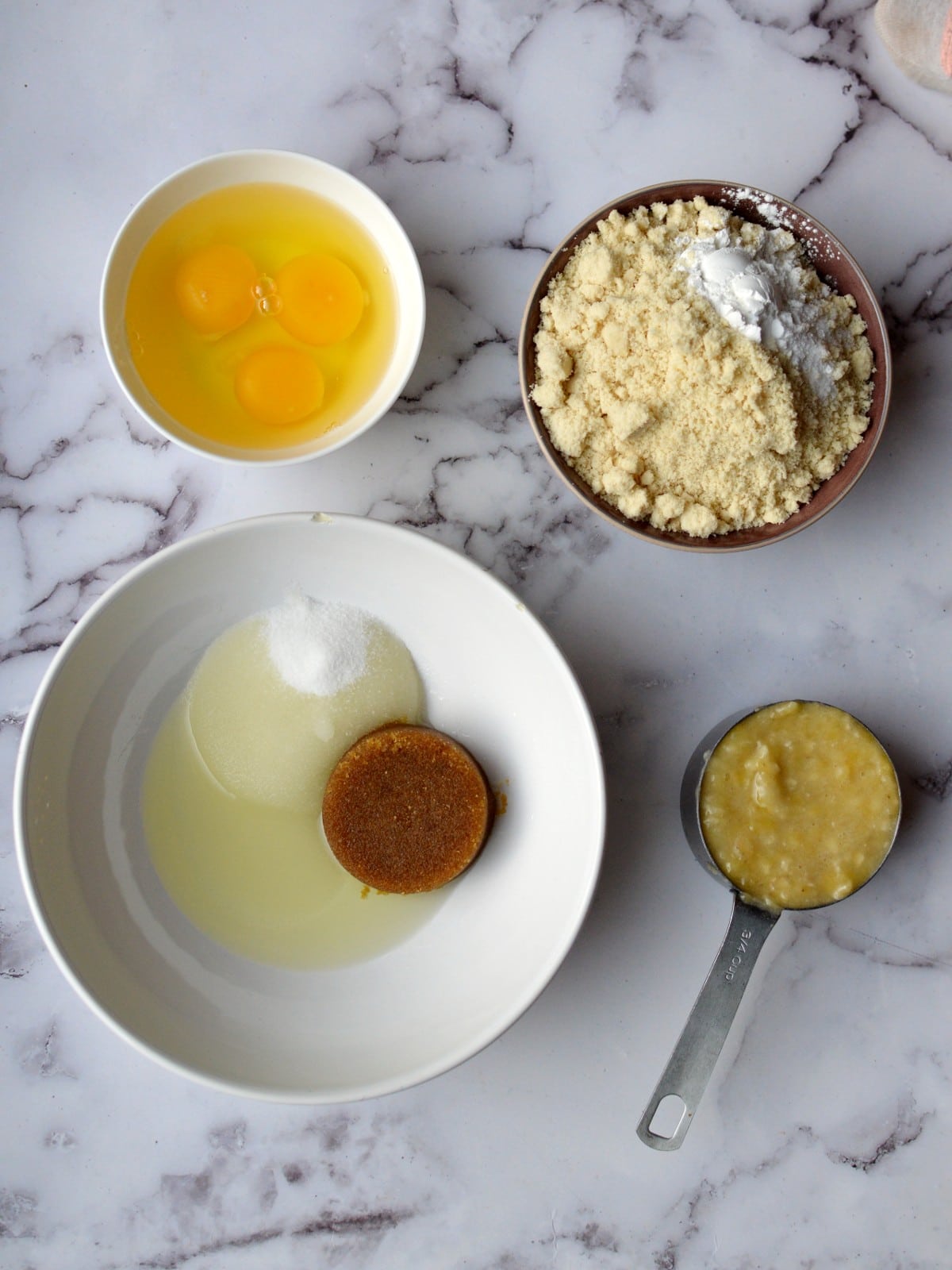 ingredients for almond flour banana muffins