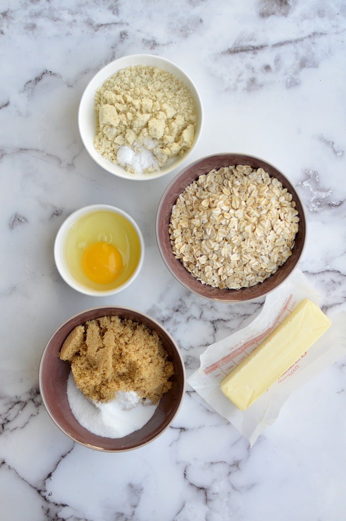Ingredients for almond flour oatmeal cookies