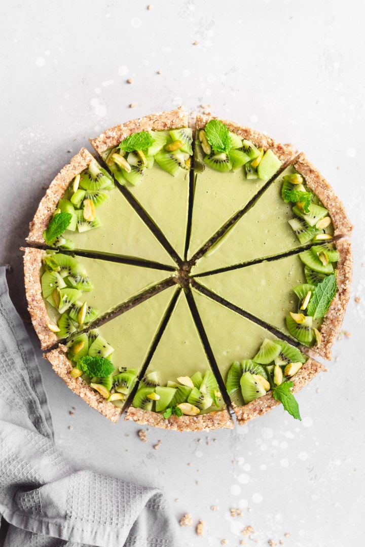 pistachio matcha tart