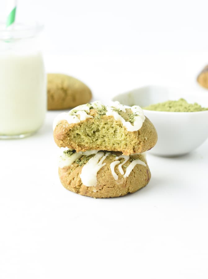 Almond flour matcha cookies