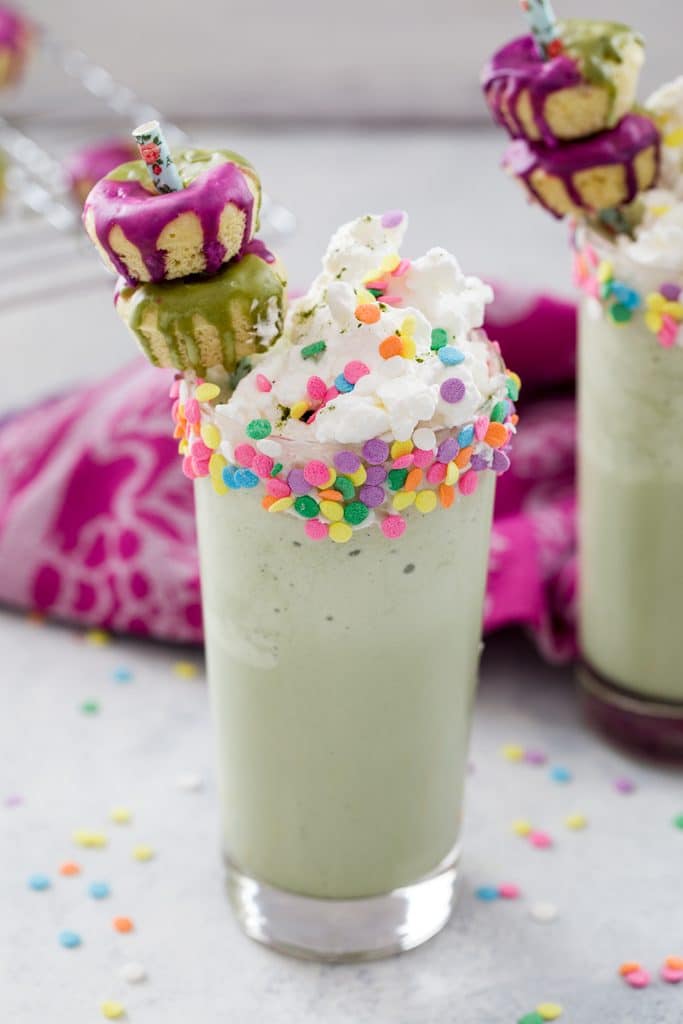 a matcha milkshake with whip