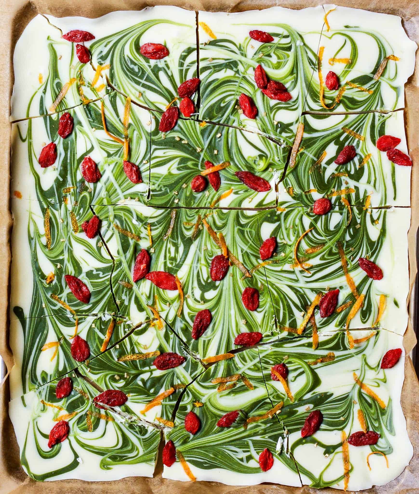 matcha white chocolate bark