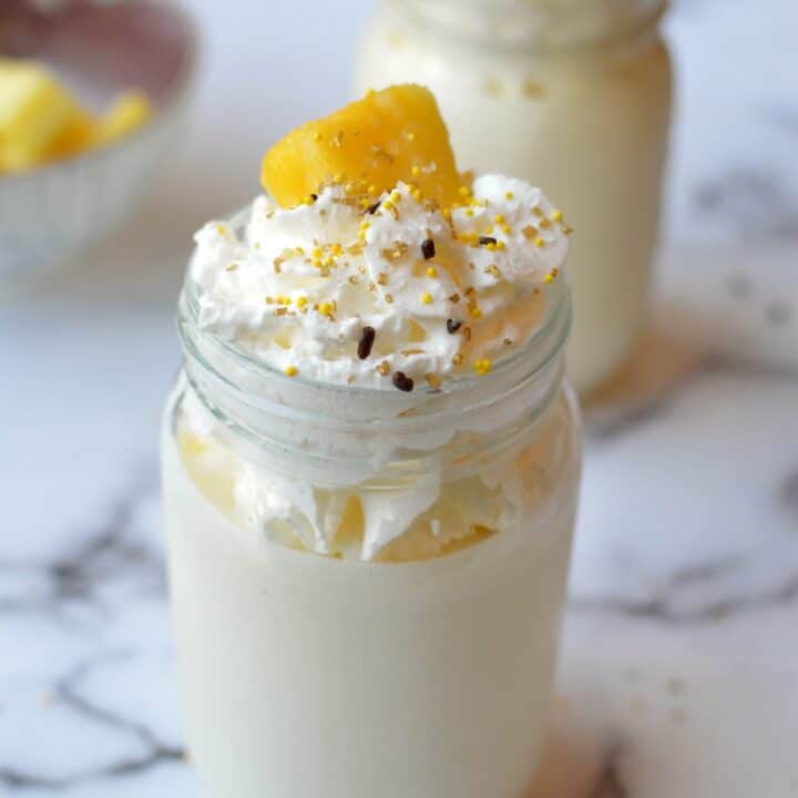 pineapple milkshake with whipped cream
