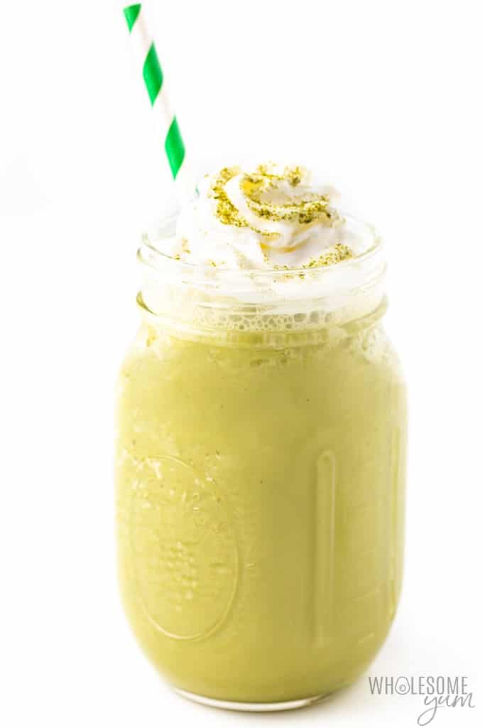 matcha frappe with whipped cream