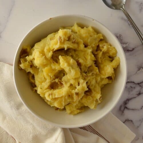 Almond Milk Mashed Potatoes caramel and cashews