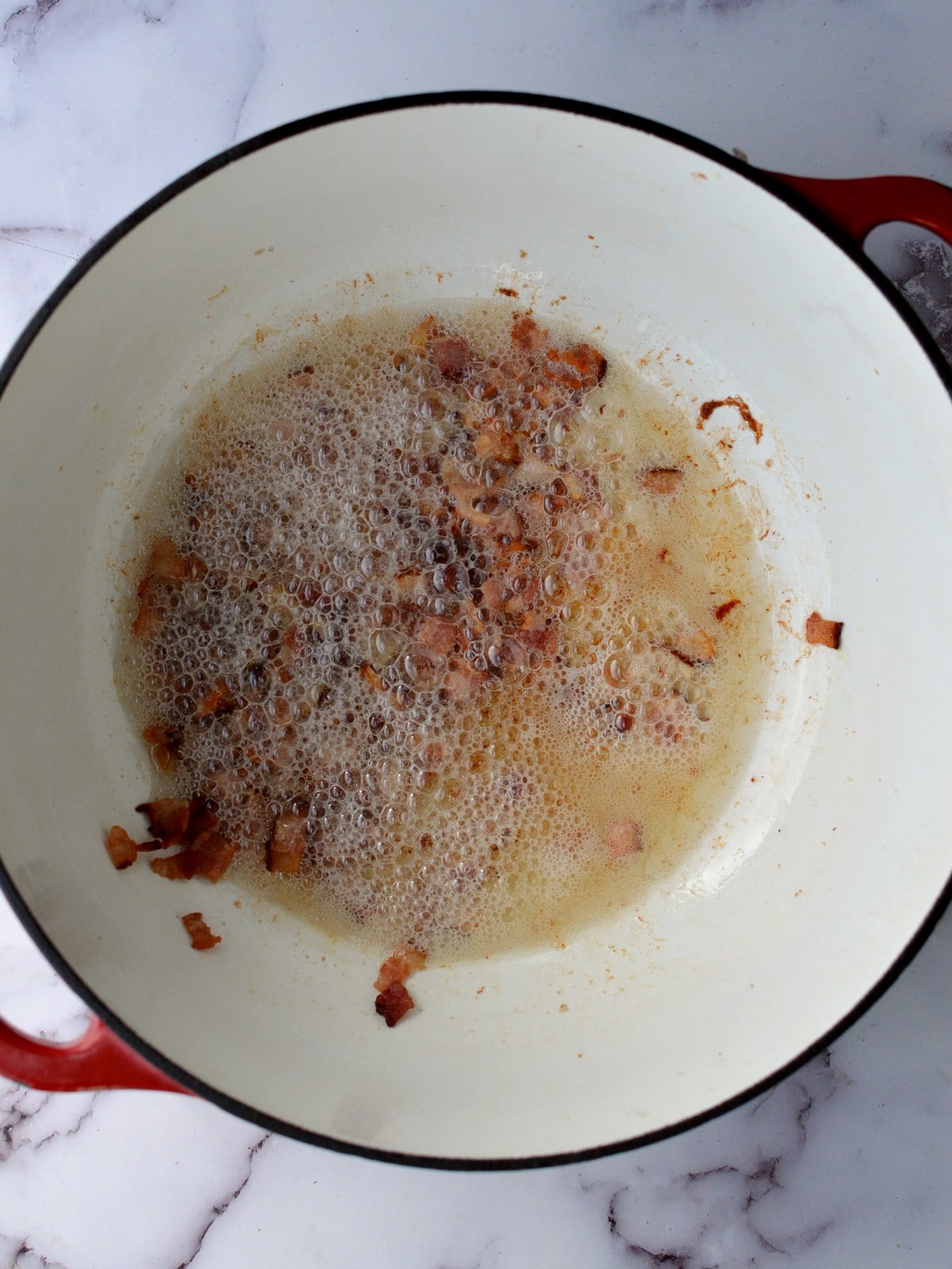 bacon grease in a dutch oven pot