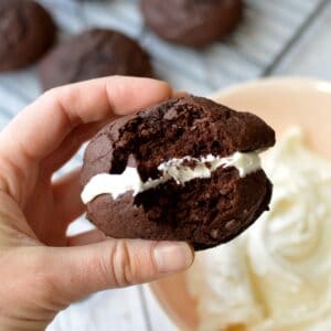 hand holding a whoopie pie