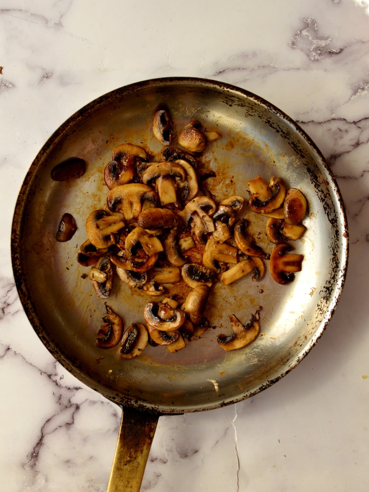 a pan of caramelized mushrooms