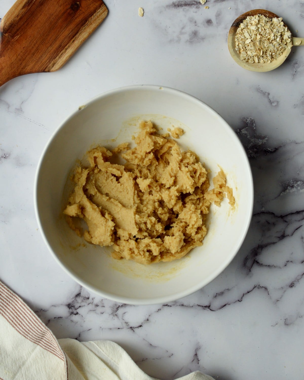 creamed butter and sugar in a bowl