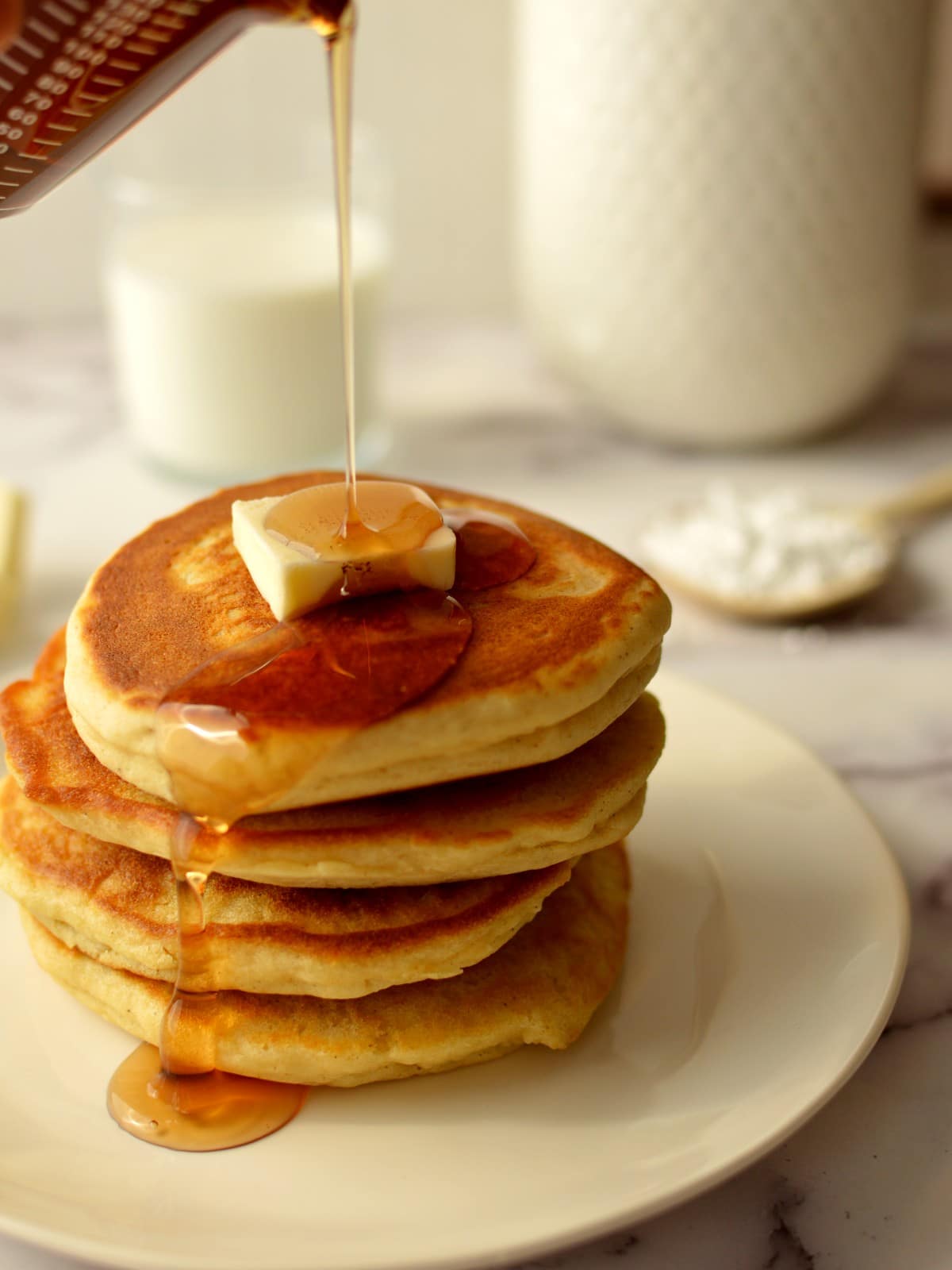 a stack of gluten free pancakes