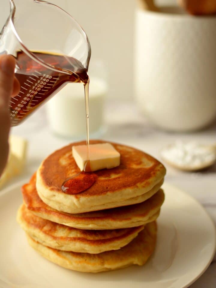 Fluffy Gluten Free Pancakes - caramel and cashews