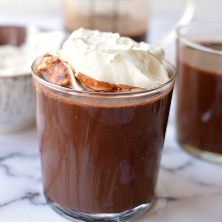 Oat Milk Hot Chocolate caramel and cashews