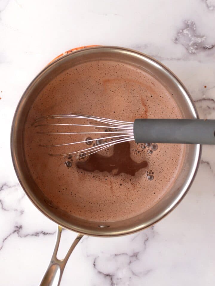 Oat Milk Hot Chocolate caramel and cashews