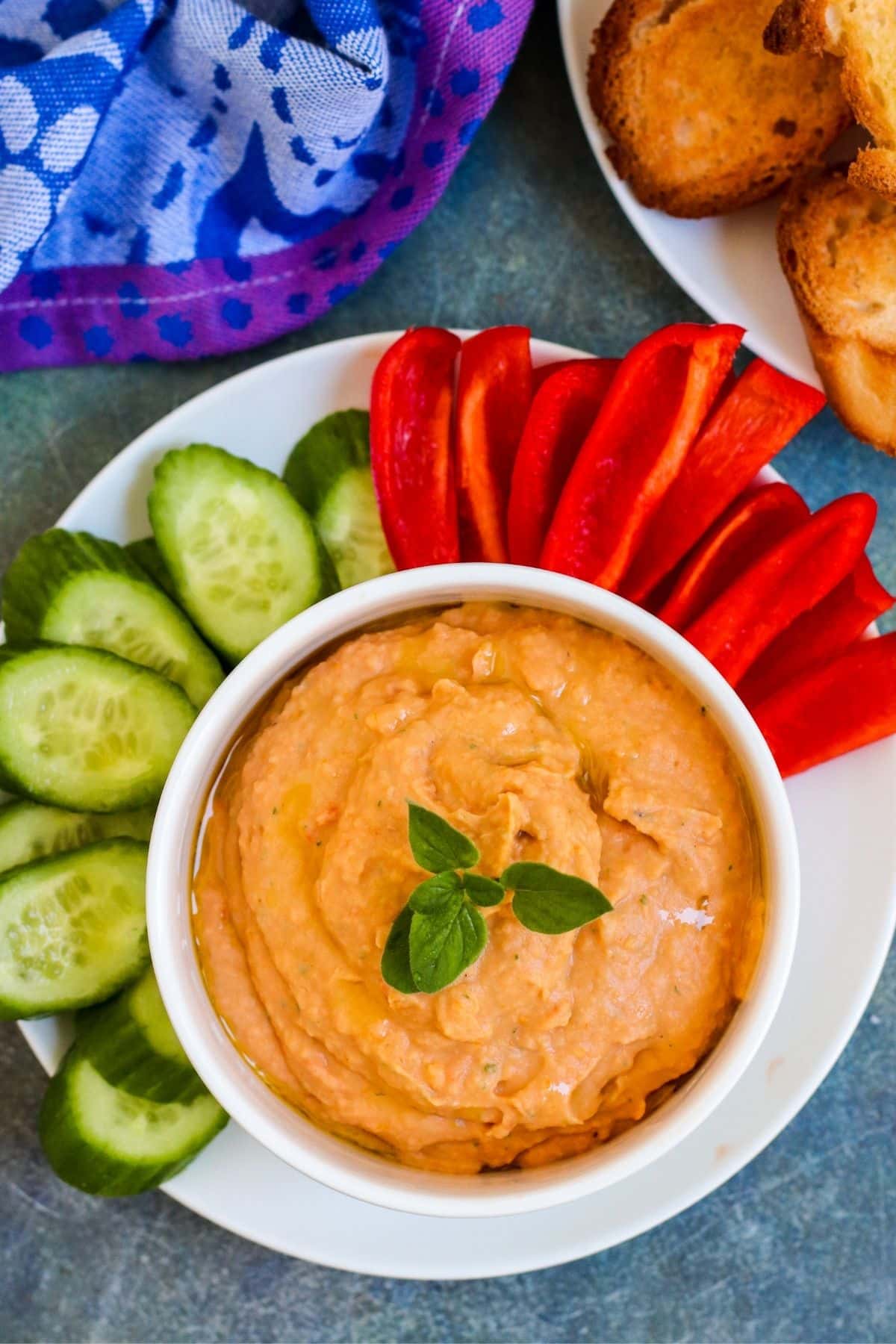 sundried tomato dip with fresh veggies