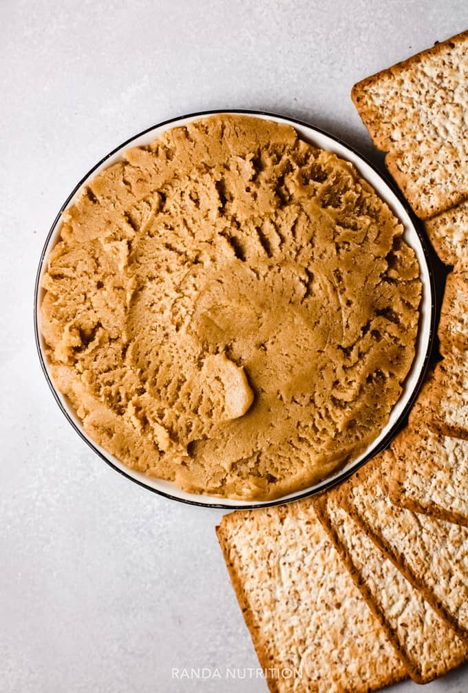 a bowl of gingerbread hummus